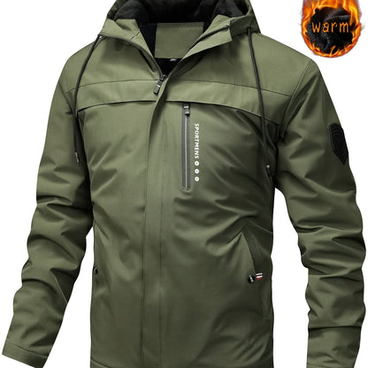 Casaco de lã com capuz masculino, casaco casual de inverno