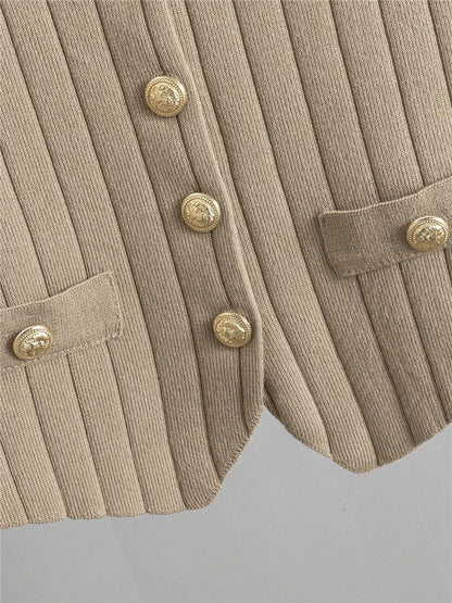 Amelia™ - Conjunto de colete de malha elegante coordenado