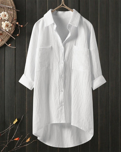 Olivia™ - Blusa Solta Confortável Cor Sólida