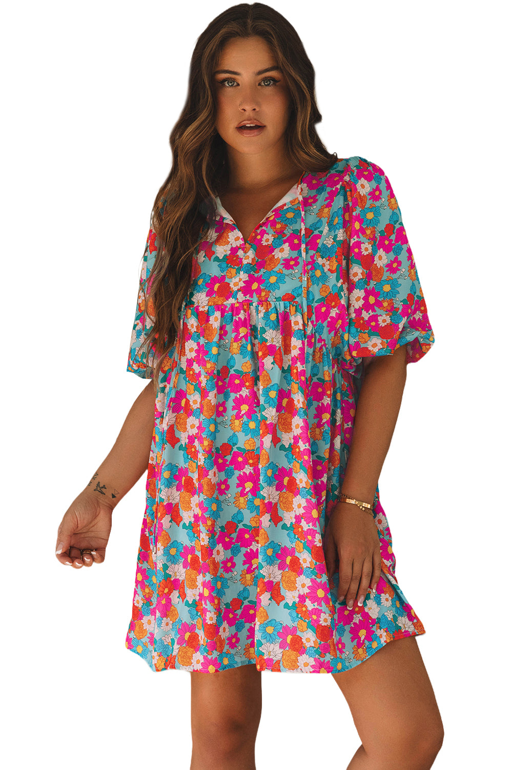 Vestido Babydoll Estampado Floral