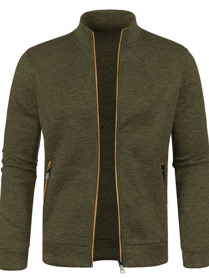 Herren-Cardigan mit Reißverschluss, lässiger Pullover für Herbst/Winter