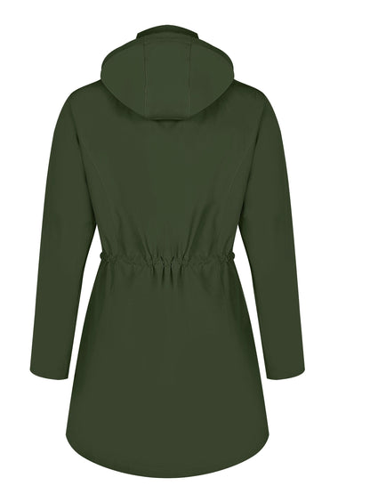Women'S Lightweight Waterproof Rain Jacket with Hood - Casual Long Sleeve Windbreaker, Lightweight Trench Coat for Outdoor Use, Hooded Windbreaker