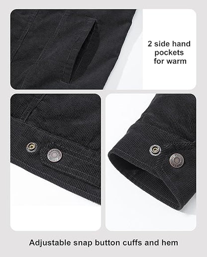 Men's Cargo Jacket - Thermal Lined, Lightweight for Fall & Winter