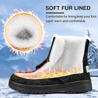 Damen-Stiefeletten mit Kunstfellfutter und Schnürung – warm, runde Zehenpartie
