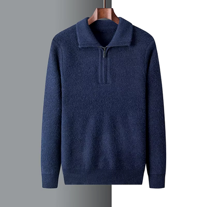 Isaac™ – Weicher, warmer Kaschmirpullover mit Viertelreißverschluss
