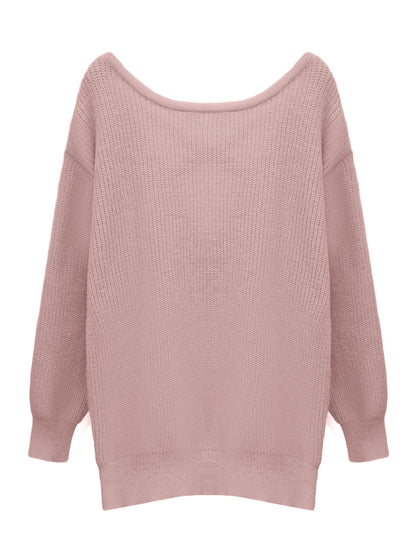 Überkreuztes rückenfreies Kleid, lässiges, einfarbiges Minikleid mit langen Ärmeln für Damen.
