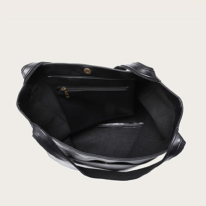 Retro-Tragetasche in Volltonfarbe – Ölleder PU, Umhängetasche mit mehreren Taschen