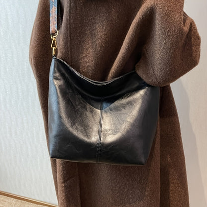 Bolsa Hobo com Alça Geométrica - Grande Capacidade, Retro Crossbody