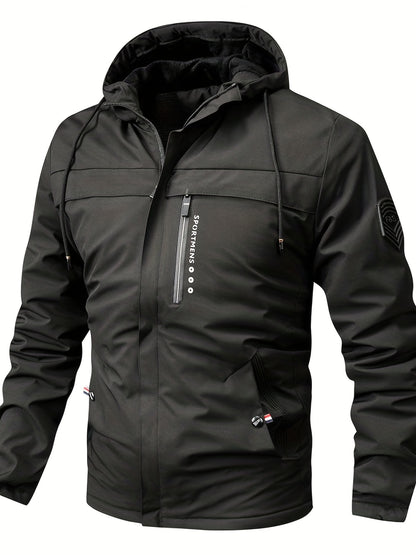 Casaco de lã com capuz masculino, casaco casual de inverno