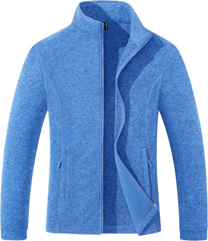 Women's Fleece Jacket Zip Up Coat Lightweight Soft Warm Long Sleeve Jackets with Pockets for Winter