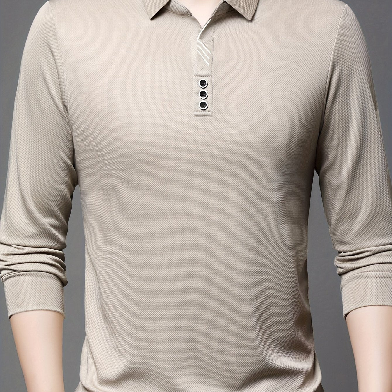 Camisa de manga comprida elástica leve masculina para golfe e uso casual