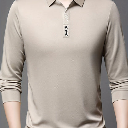 Camisa de manga comprida elástica leve masculina para golfe e uso casual