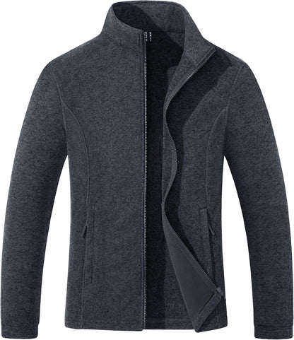 Women's Fleece Jacket Zip Up Coat Lightweight Soft Warm Long Sleeve Jackets with Pockets for Winter