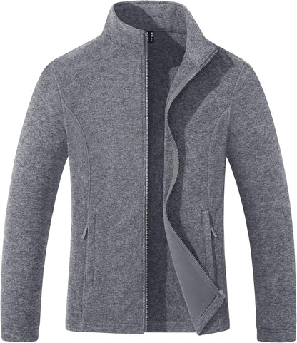 Women's Fleece Jacket Zip Up Coat Lightweight Soft Warm Long Sleeve Jackets with Pockets for Winter