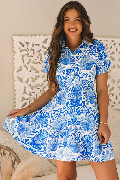 Vestido curto estampado floral retrô