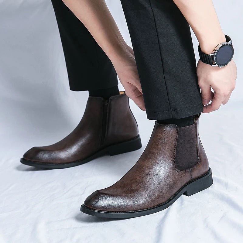 Nathan™ – Elegante Chelsea Boots aus Leder mit Reißverschluss