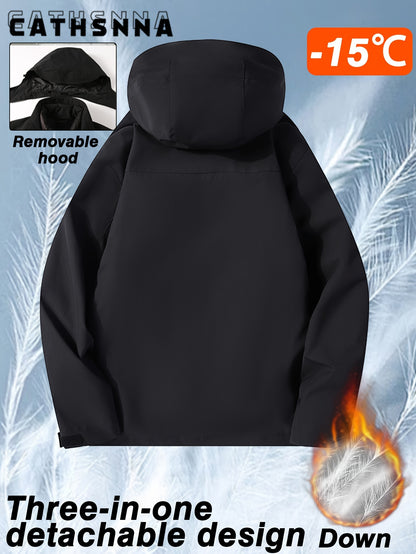 Women'S Warm Casual Jacket Liner Can Be Worn Alone Waterproof Windproof Outdoor Sports Three-in-one Rushing Jacket