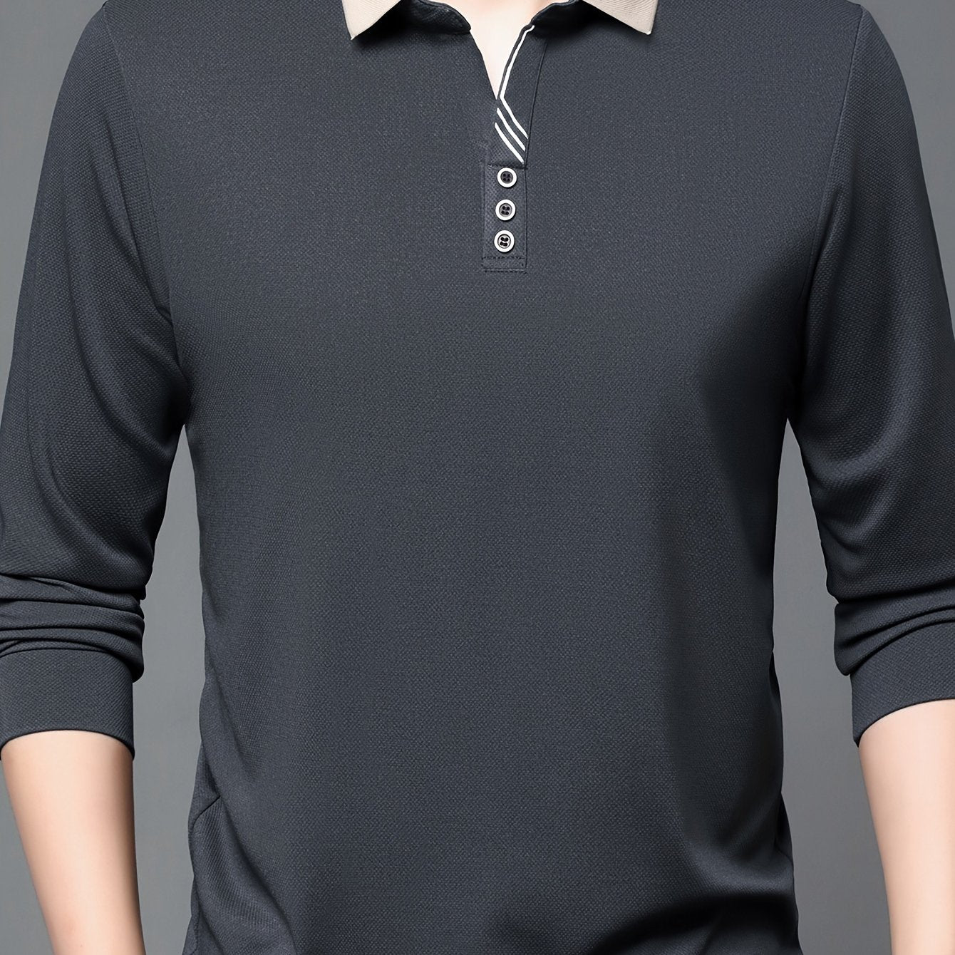Camisa de manga comprida elástica leve masculina para golfe e uso casual