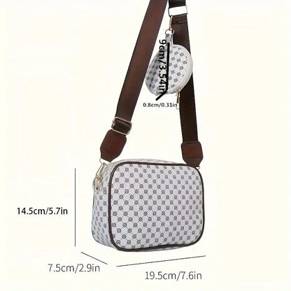Conjunto de bolsa geométrica crossbody - Mini bolsa com porta-moedas, couro sintético 