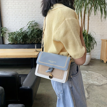 Bolsa de ombro com aba fashion - Bolsa transversal feminina com fivela e alça larga