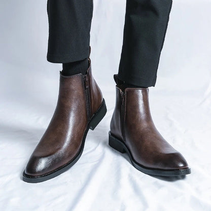 Nathan™ – Elegante Chelsea Boots aus Leder mit Reißverschluss
