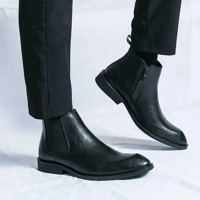 Nathan™ – Elegante Chelsea Boots aus Leder mit Reißverschluss
