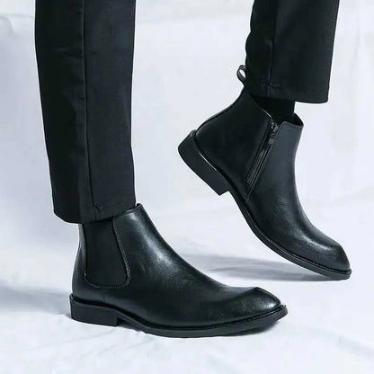 Nathan™ – Elegante Chelsea Boots aus Leder mit Reißverschluss