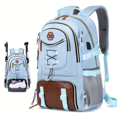 Outdoor Travel Backpack With Large Capacity For Sports Camping, Suitable For Men And Women With 17-inch Laptop Compartment