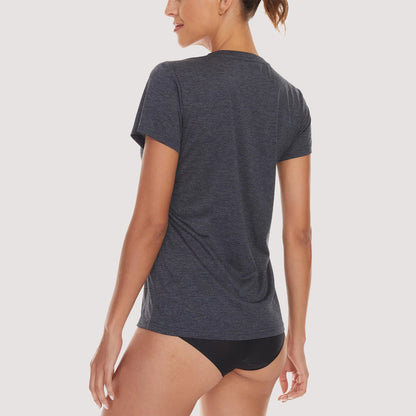 Women's Running T-Shirt Quick Dry V-Neck Yoga Top Tee Shirts