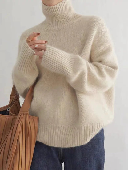 MARIAM| Suéter de cashmere com gola alta