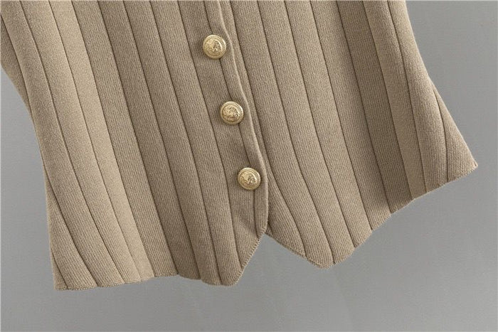 Amelia™ - Conjunto de colete de malha elegante coordenado