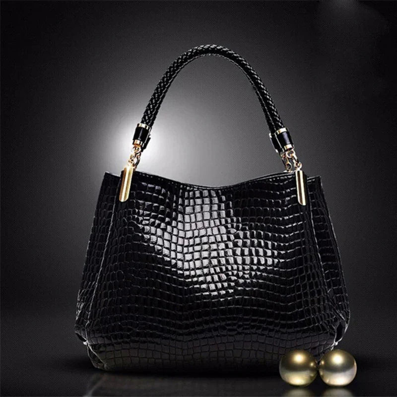 Isabella™ Elegância duradoura | Bolsa estilosa com padrão crocodilo 