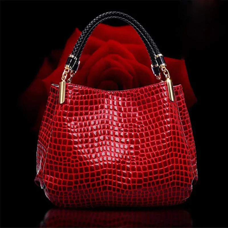 Isabella™ Elegância duradoura | Bolsa estilosa com padrão crocodilo 