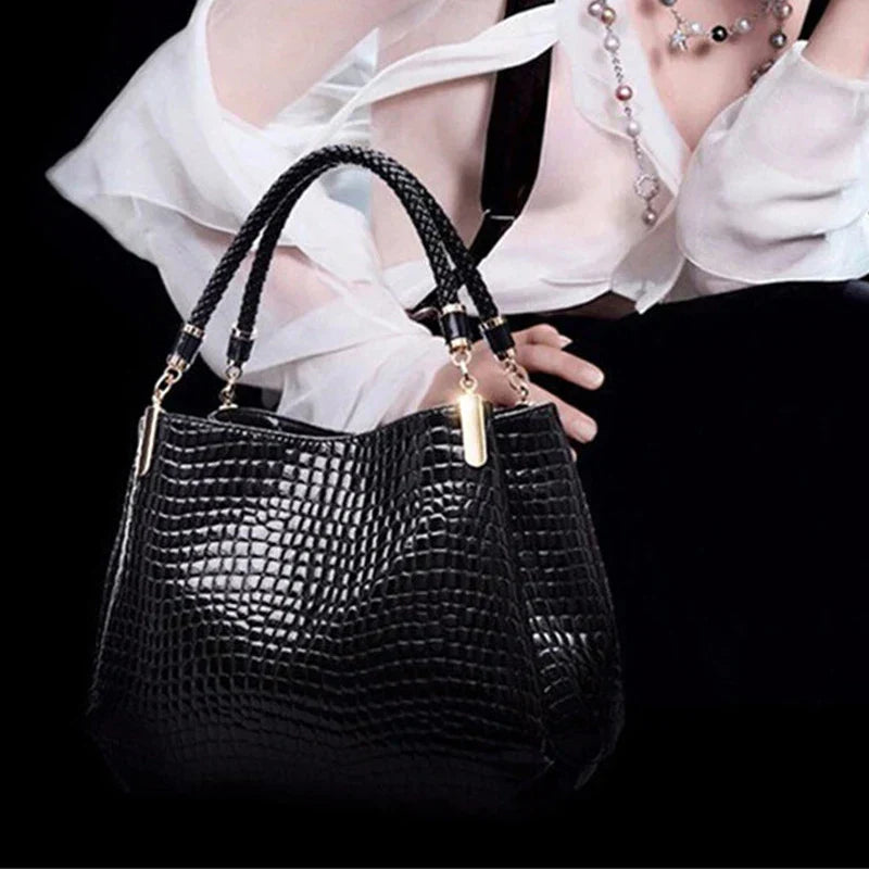 Isabella™ Elegância duradoura | Bolsa estilosa com padrão crocodilo 