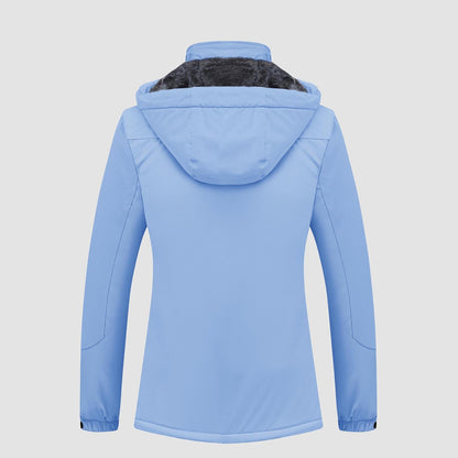 Women's Water-Resistant Fleece Ski Jacket with 4 Pockets - Warm Parka