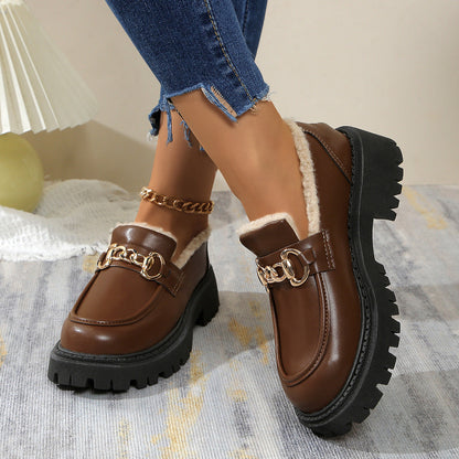 Ella™ – Warme, bequeme, klobige Loafer mit Fleecefutter