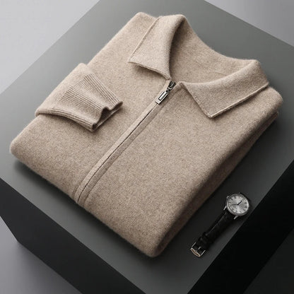 Jackson™ - Cardigan de cashmere com zíper completo e estiloso