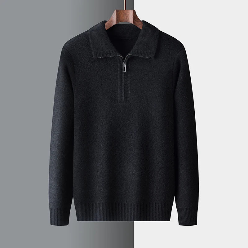 Isaac™ – Weicher, warmer Kaschmirpullover mit Viertelreißverschluss