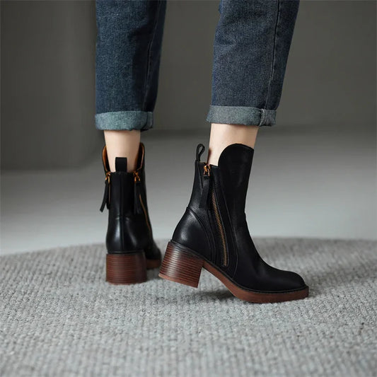 Aubrey™ - Botas de couro veganas estilosas
