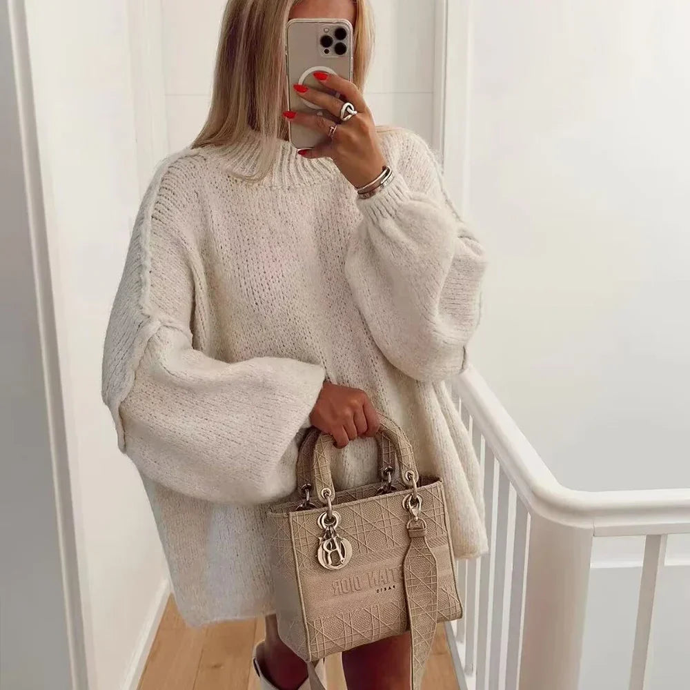 Manon | Lässiger Strickpullover mit halbhohem Kragen