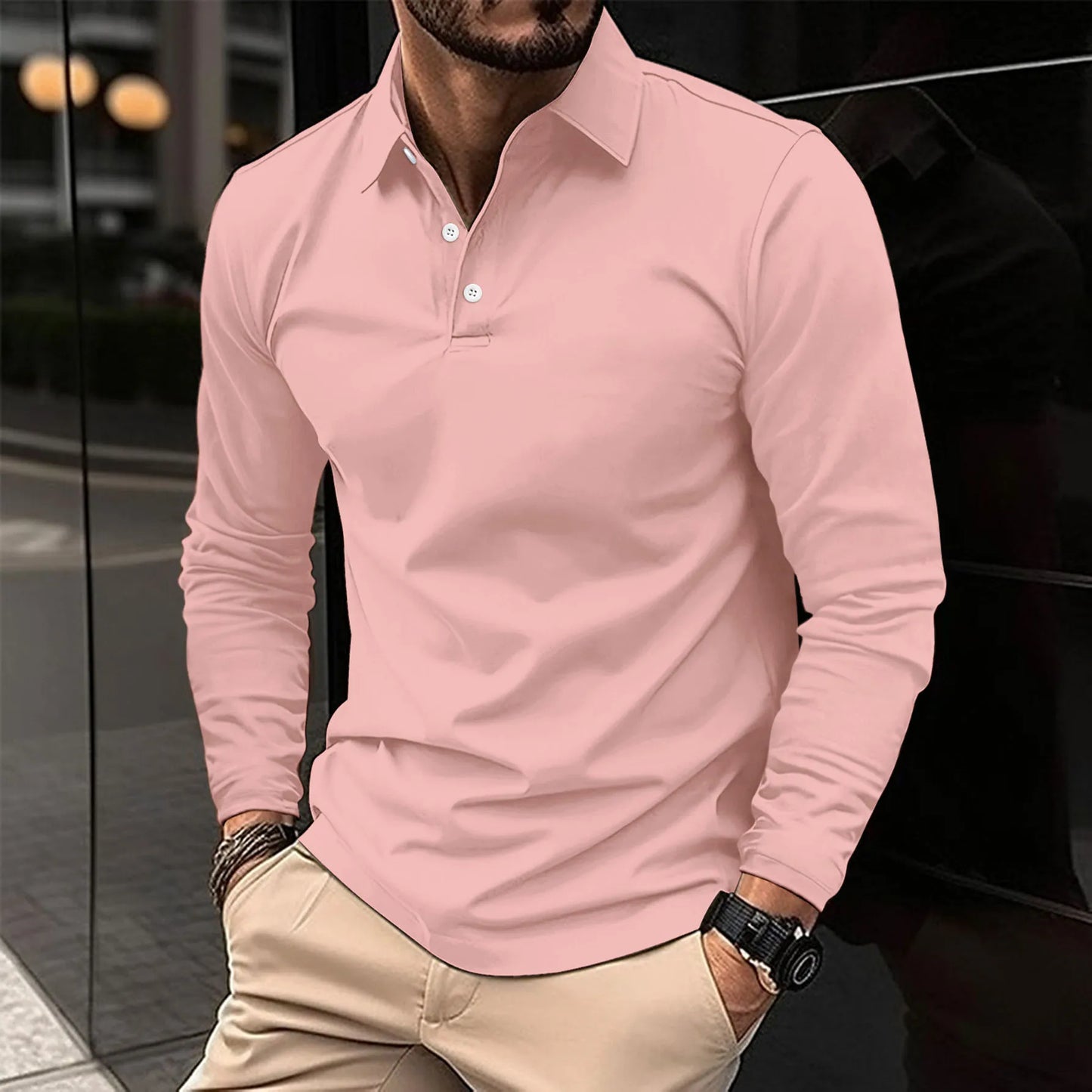 Ethan™ - Polo casual de manga comprida