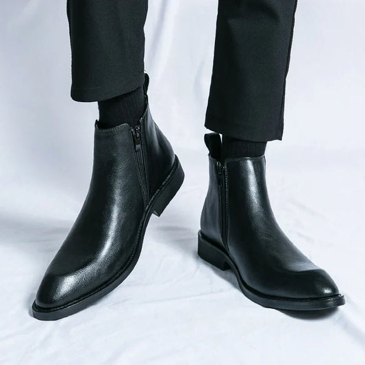 Nathan™ – Elegante Chelsea Boots aus Leder mit Reißverschluss
