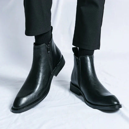 Nathan™ – Elegante Chelsea Boots aus Leder mit Reißverschluss