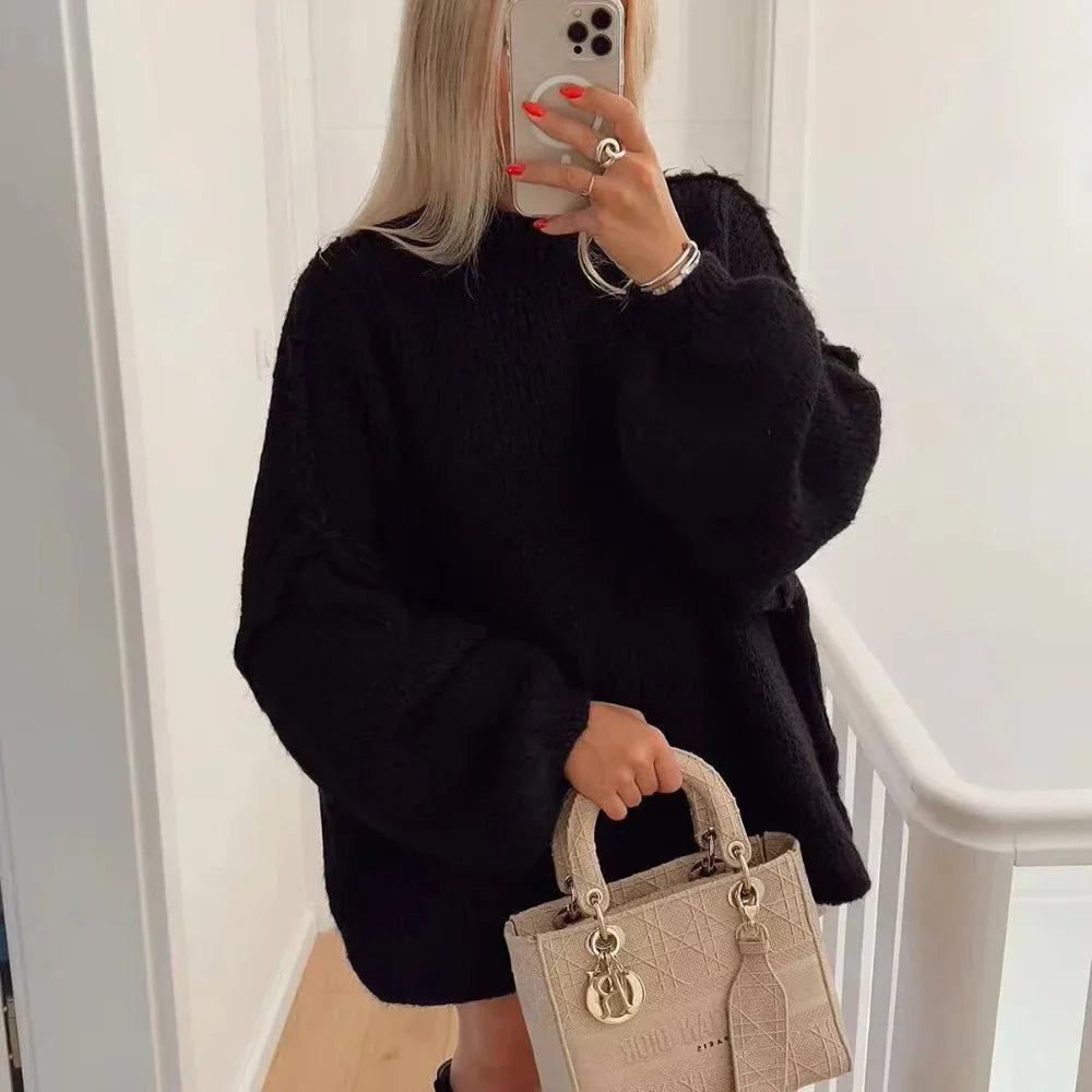 Manon | Lässiger Strickpullover mit halbhohem Kragen