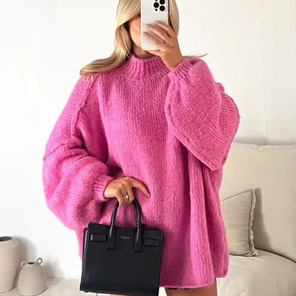 Manon | Lässiger Strickpullover mit halbhohem Kragen
