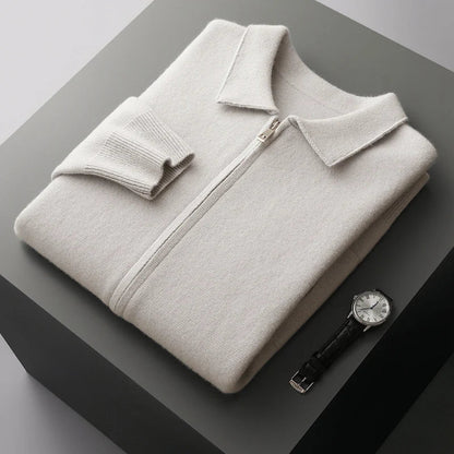 Jackson™ - Cardigan de cashmere com zíper completo e estiloso