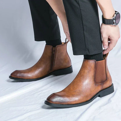 Nathan™ – Elegante Chelsea Boots aus Leder mit Reißverschluss