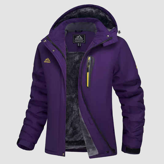 Warm Women's Waterproof Fleece Lined Ski Jacket with Hood – Perfect for Winter Activities