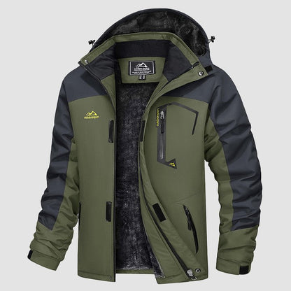 Men's Winter Jacket Water Repellent Ski Snow Jacket Warm Fleece Coat
