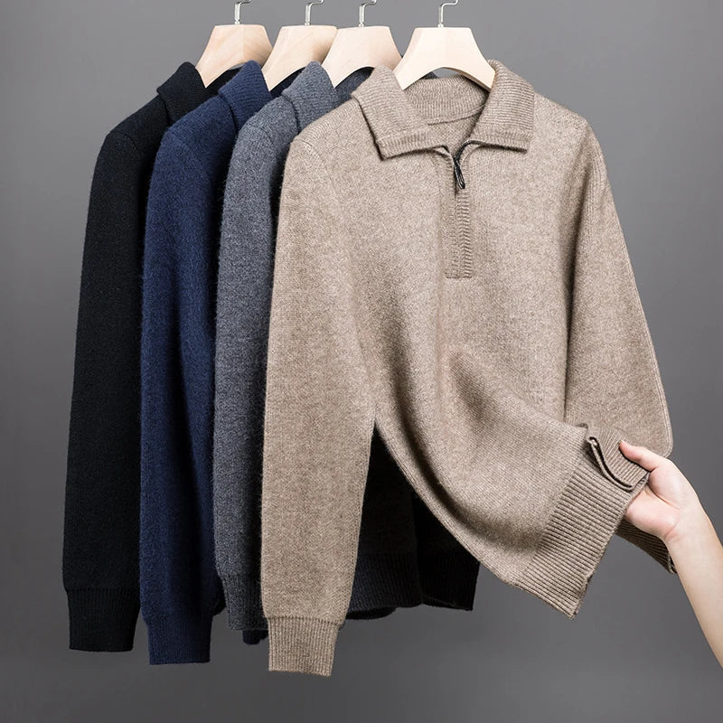 Isaac™ – Weicher, warmer Kaschmirpullover mit Viertelreißverschluss